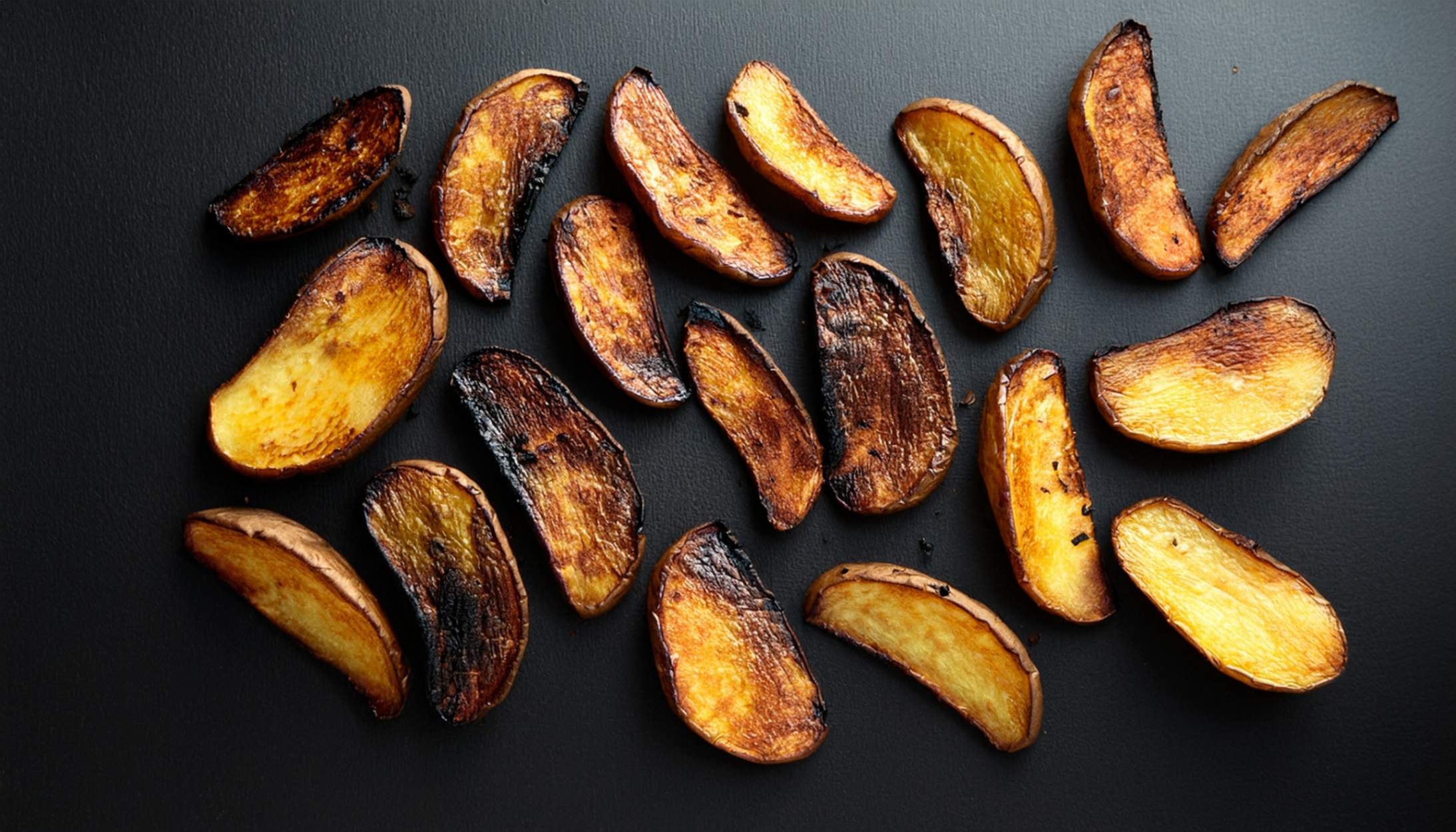 Well-done potato wedges