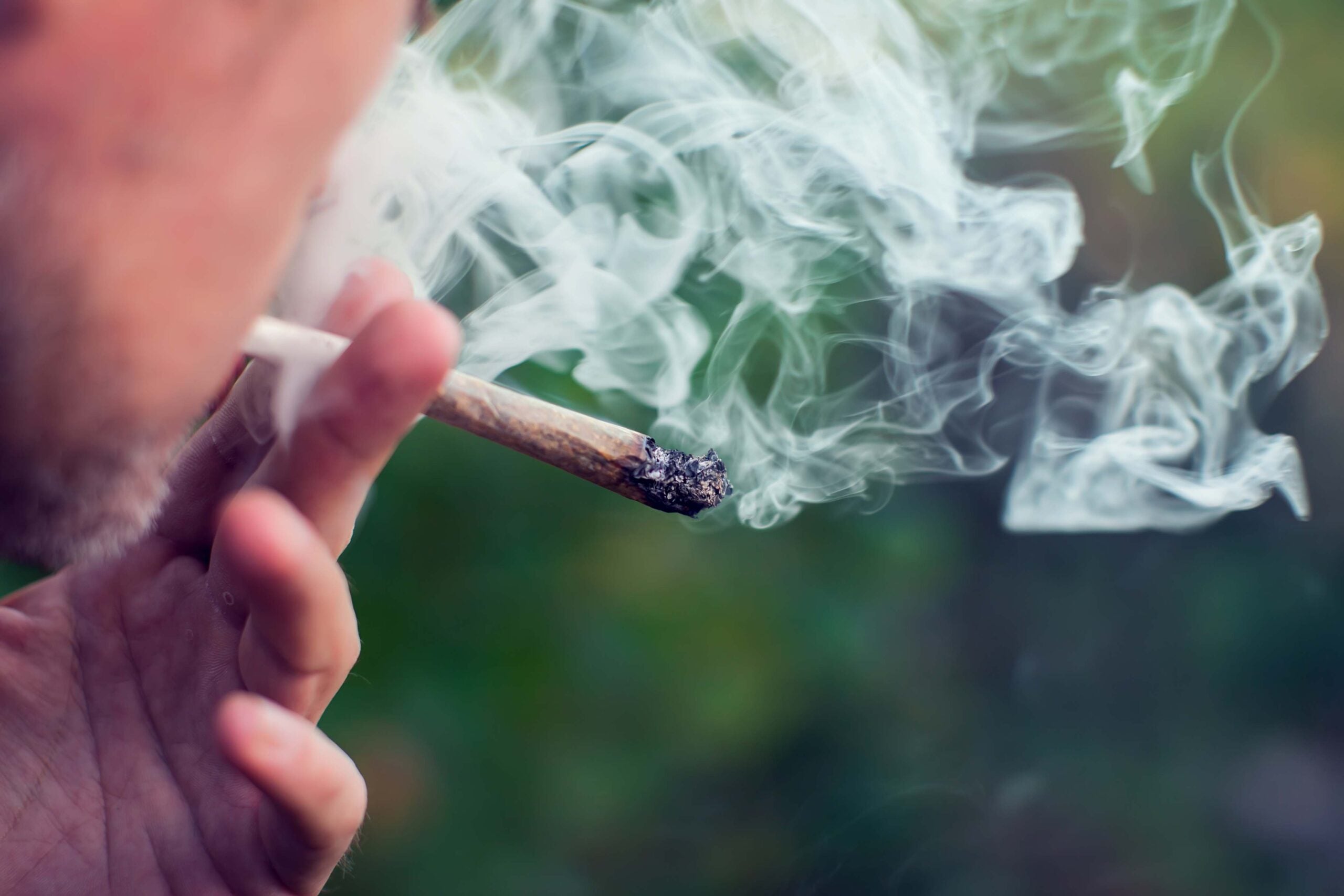 Person smoking marijuana