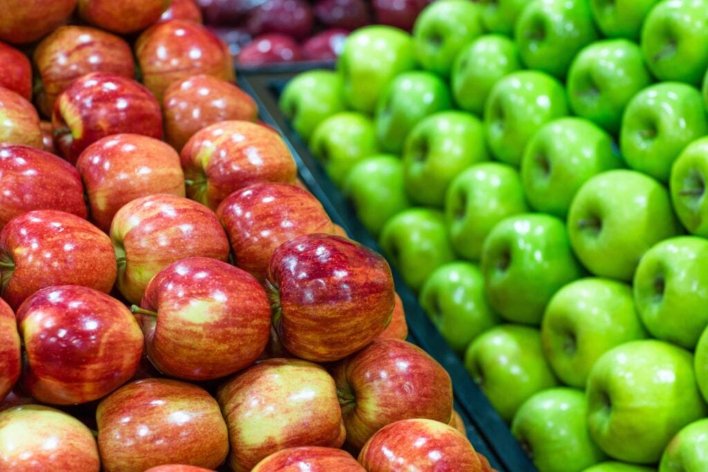 Shiny apples at the grocery store