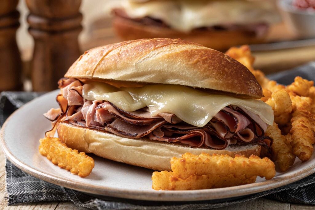 Submarine sandwich with fries