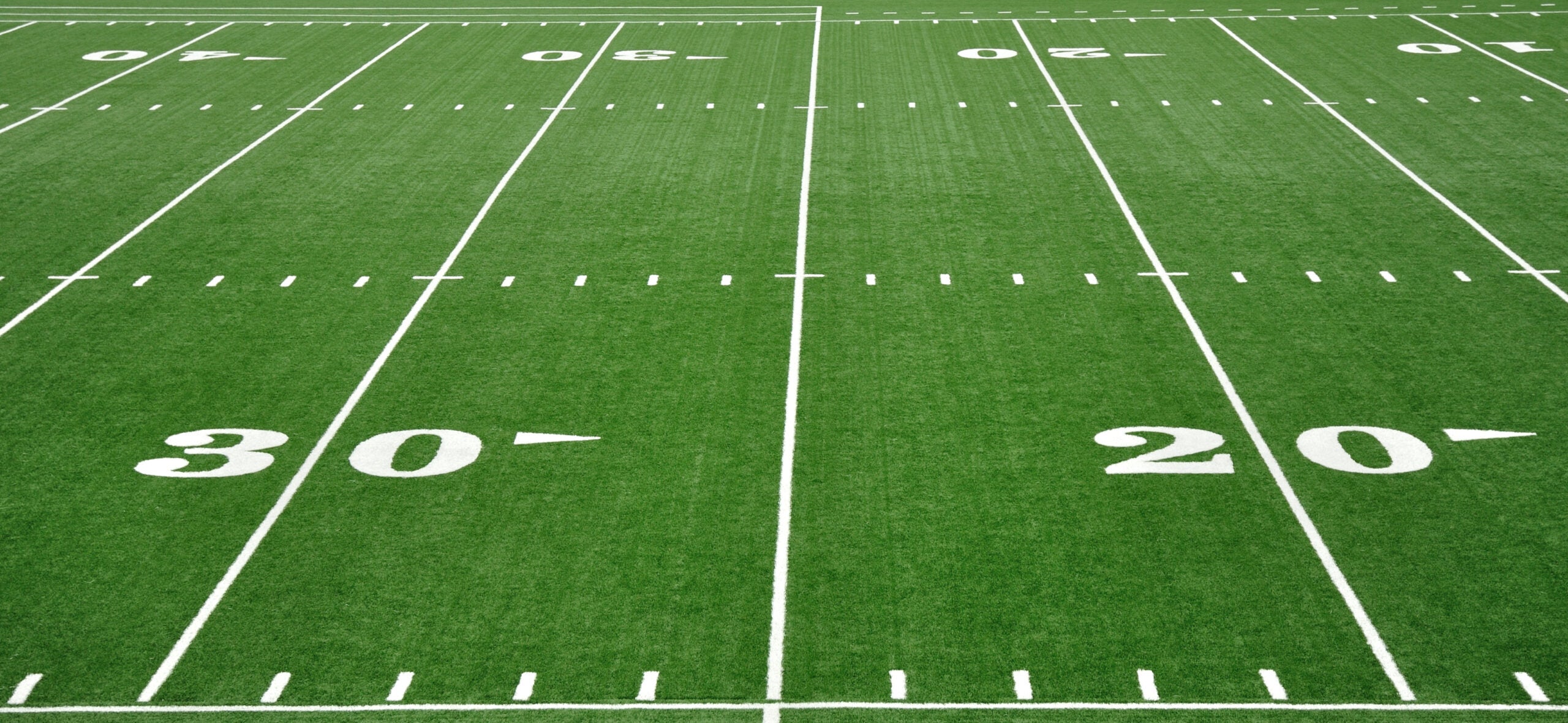 20 and 30 Yard Line on American Football Field