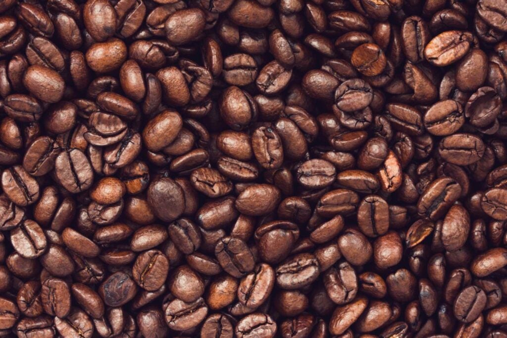 Up-close photo of coffee beans
